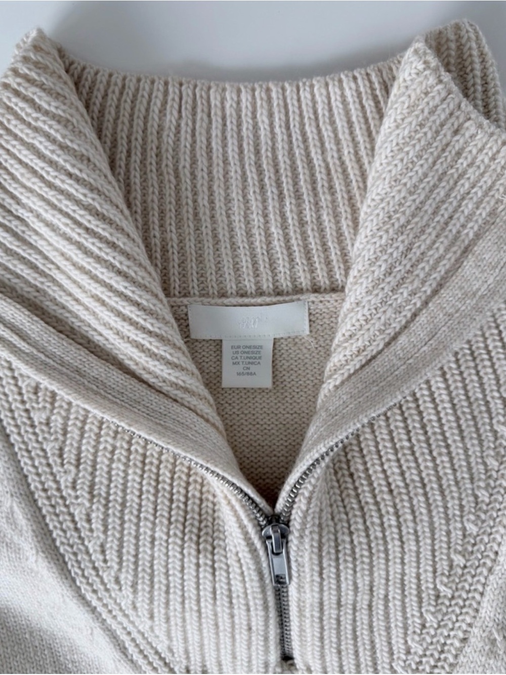 H&M Cream Half Zip Knit Sweater Vest Open Side Minimalist - Picture 4 of 15